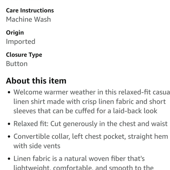 Men's 28 Palms Men's Relaxed-Fit Short-Sleeve 100% Linen Shirt - Picture 6 of 6